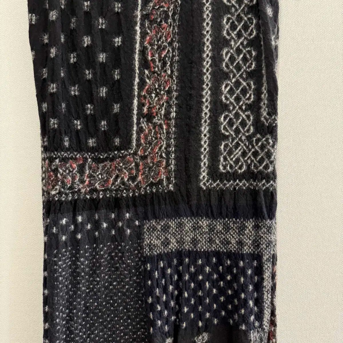 KAPITAL キャピタル ウール バンダナ パッチワーク マフラー ブラック