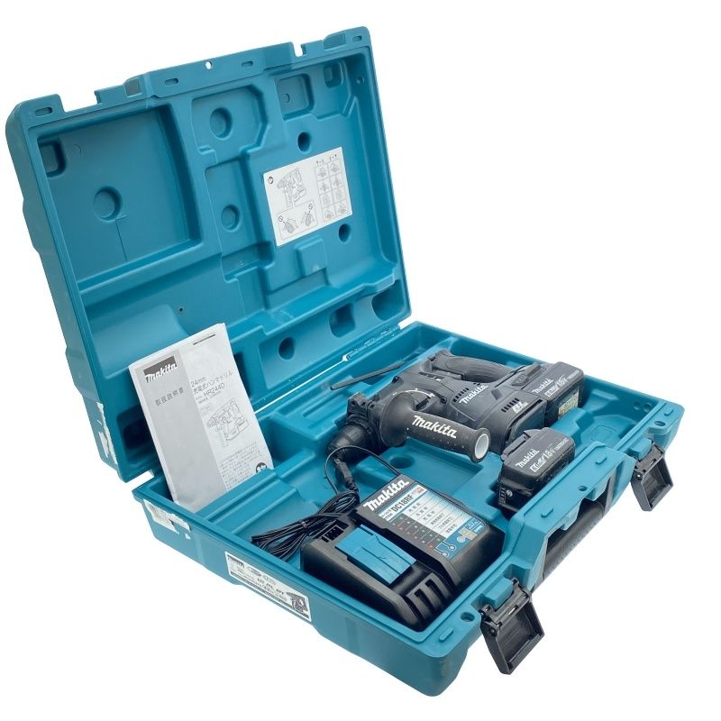 品 makita マキタ 18V 充電式ハンマドリル HR244D バッテリー2個 18V 6.0Ah 充電器 ケース付き 電動工具 穴あけ118310
