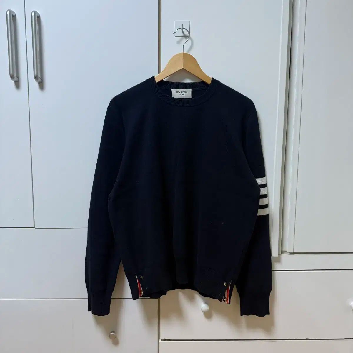 トムブラウン 四本サイドライン ミラノステッチ ゴールド ニット MERCADOAVALIA_COM_BR