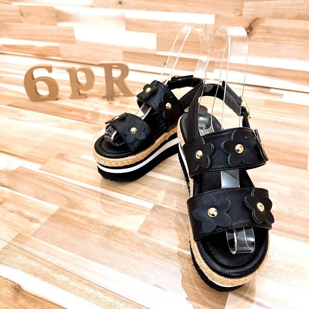 極美品】ブルーレーベル クレストブリッジ サンダル 花モチーフ