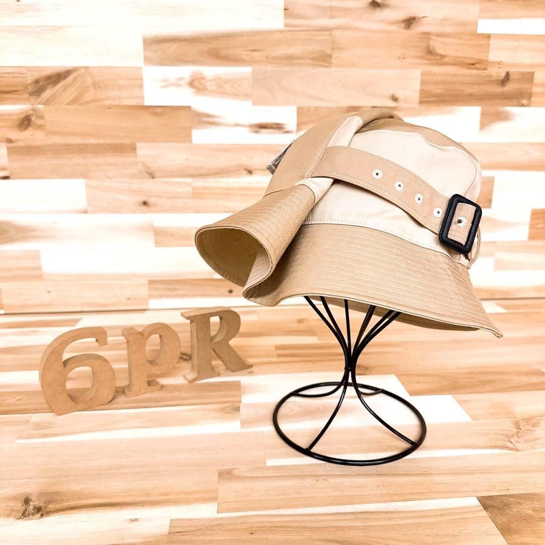 カシラ トレンチ ライク ベルト ハット バックル ポケット ベージュ