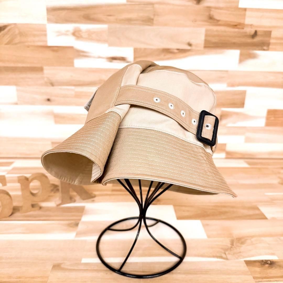 カシラ トレンチ ライク ベルト ハット バックル ポケット ベージュ