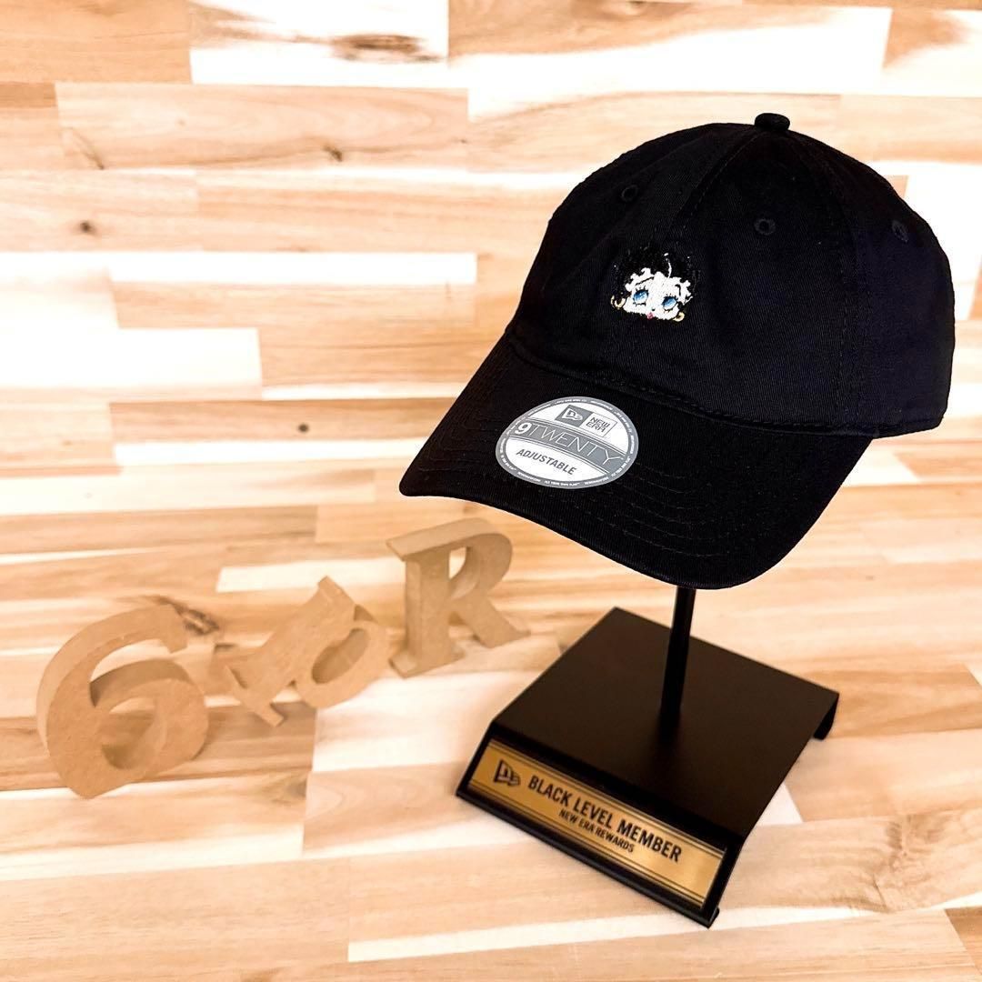 稀少 ニューエラ×ベティブープ ベティちゃん 刺繍 ロゴ キャップ 黒ブラック