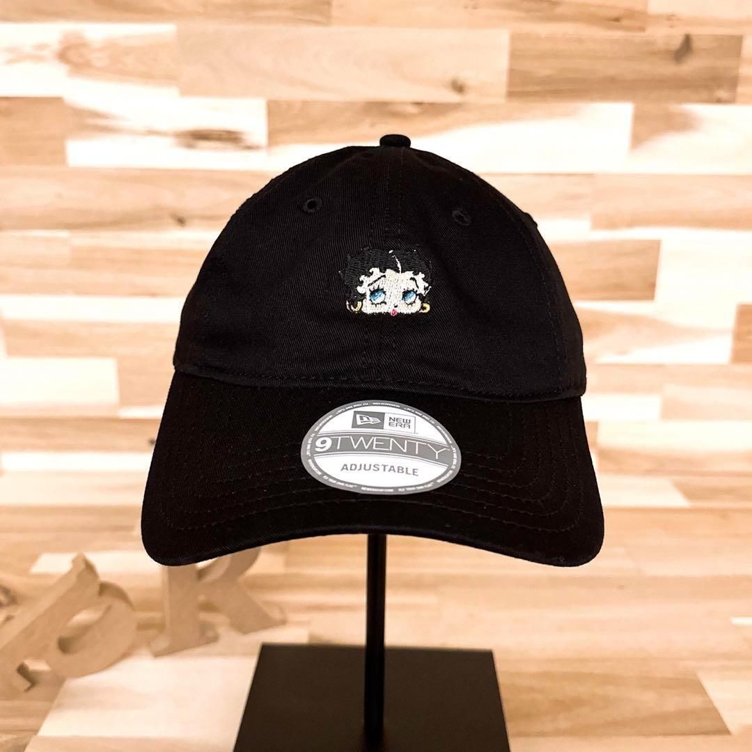 ニューエラ×ベティブープ ベティちゃん 刺繍 ロゴ キャップ 黒ブラック