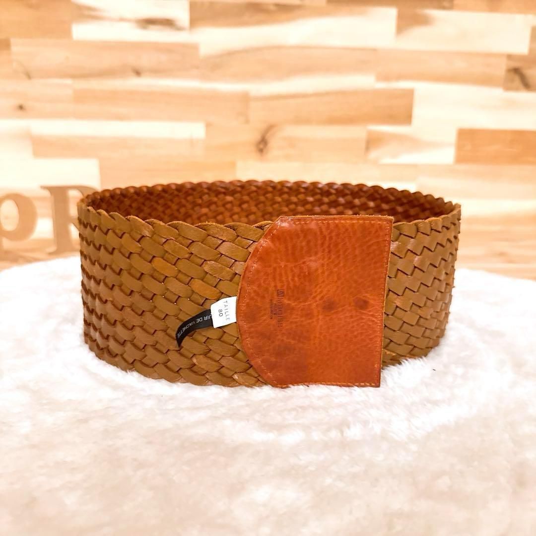 新品 アンボワーズ AMBOISE メッシュベルト ブラウン フランス製 新品 アンボワーズ AMBOISE メッシュベルト ブラウン フランス製 新品