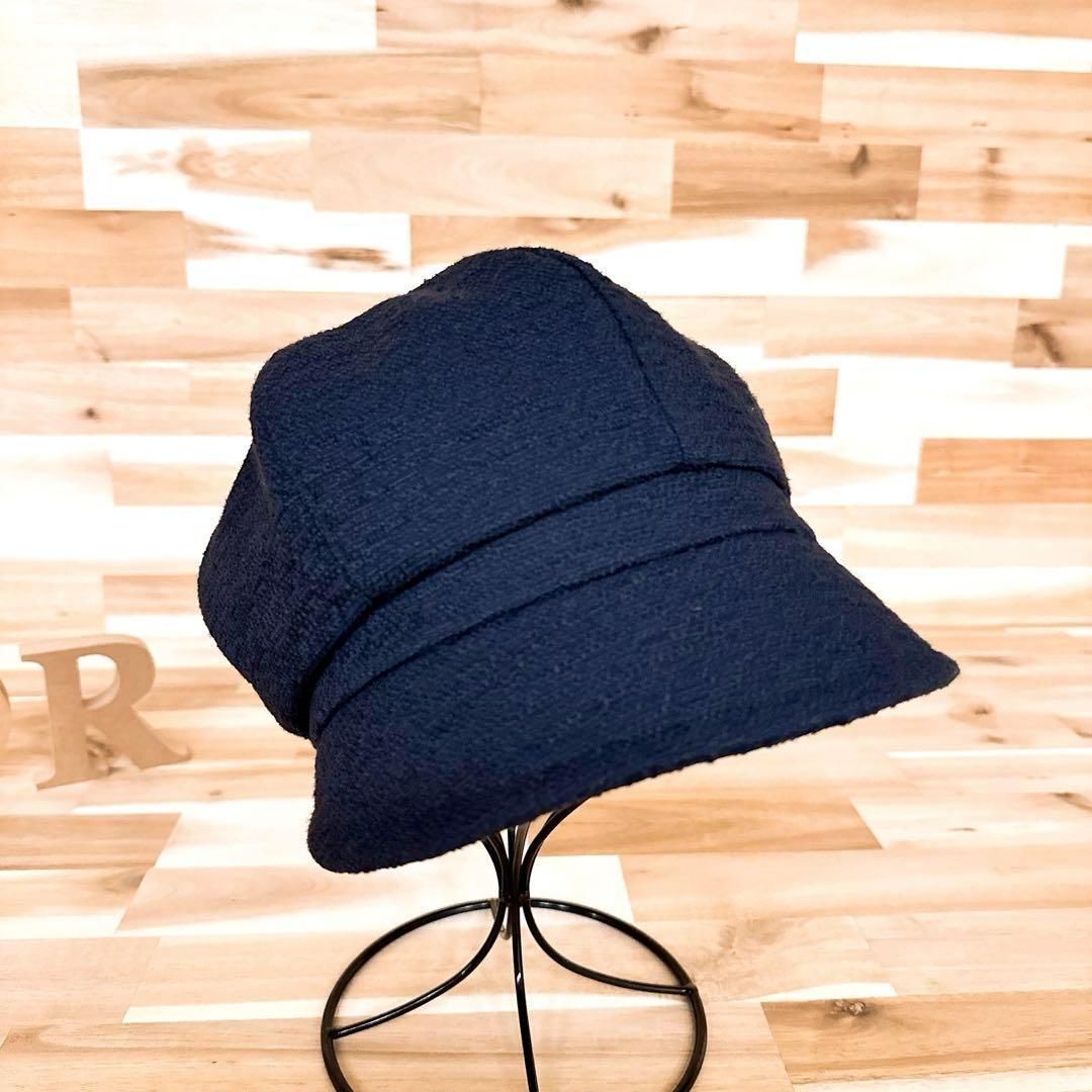 キャスケット 紺×カラフル