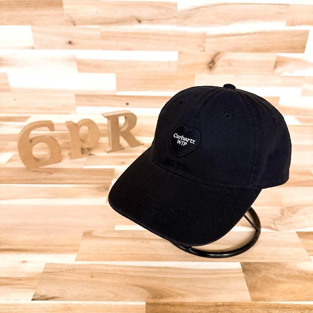 稀少 カーハート ハート WIP パッチ キャップ ユニセックス 黒×白