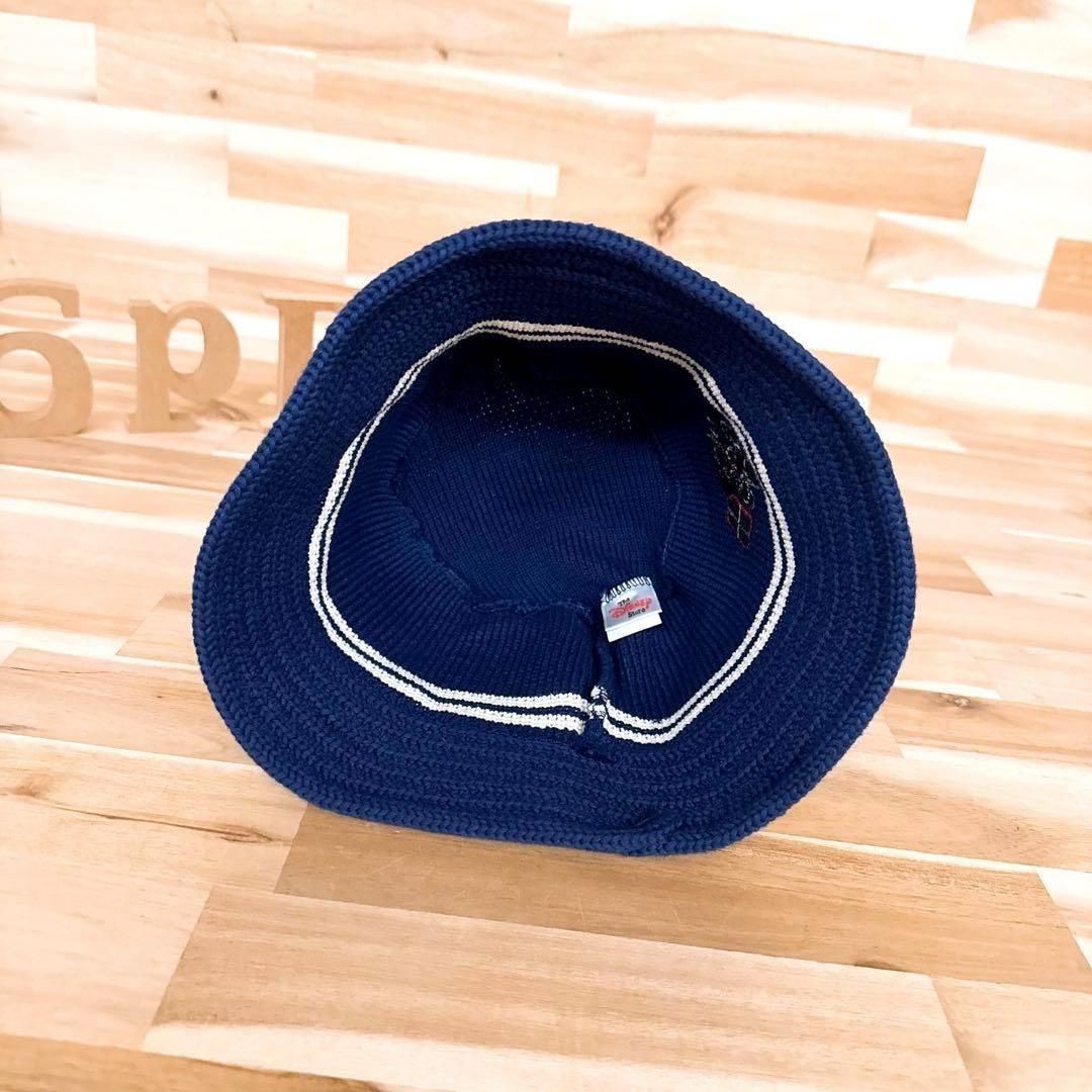  90 s ディズニー レトロ ミッキー刺繍ニット セーラーハット ビンテージ 紺 その他 ハット