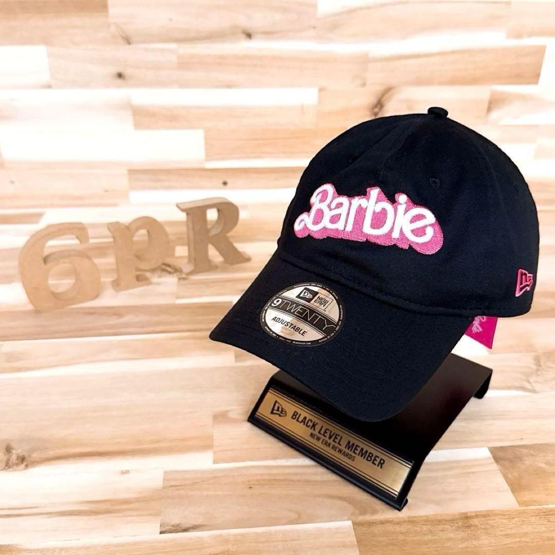 稀少 ニューエラ×バービー コラボ キャップ 黒×ピンク