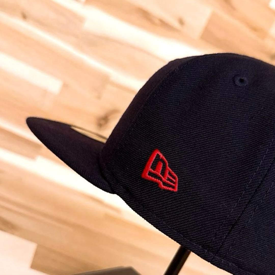 プーさん キャップ紺ネイビー×赤