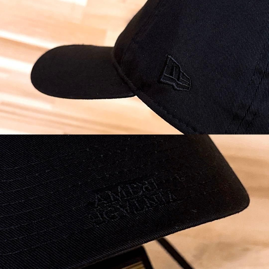  ニューエラ×アメリ コラボ バイザー ロゴ キャップ 黒×銀 ベースボールキャップ キャップ