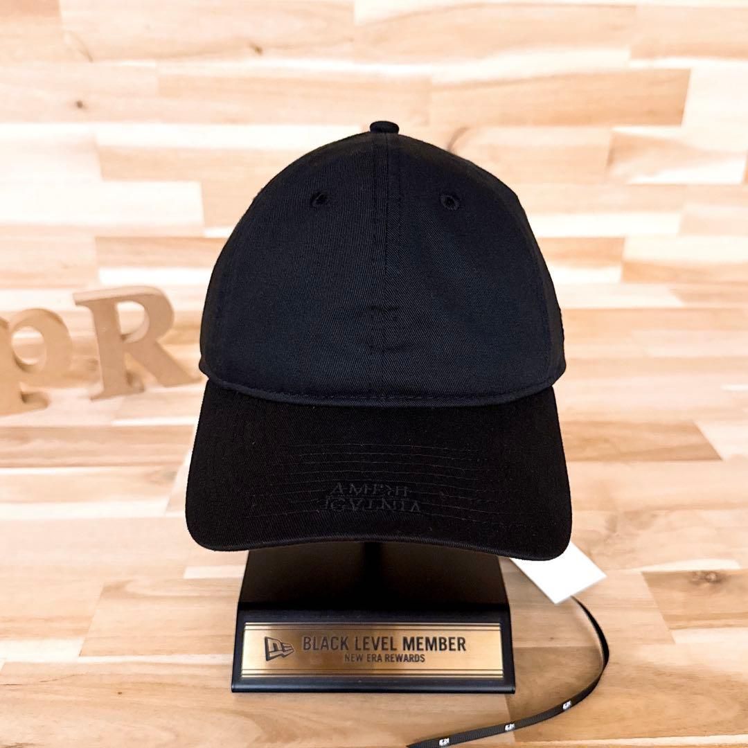 ニューエラ×アメリ コラボ バイザー ロゴ キャップ 黒×銀
