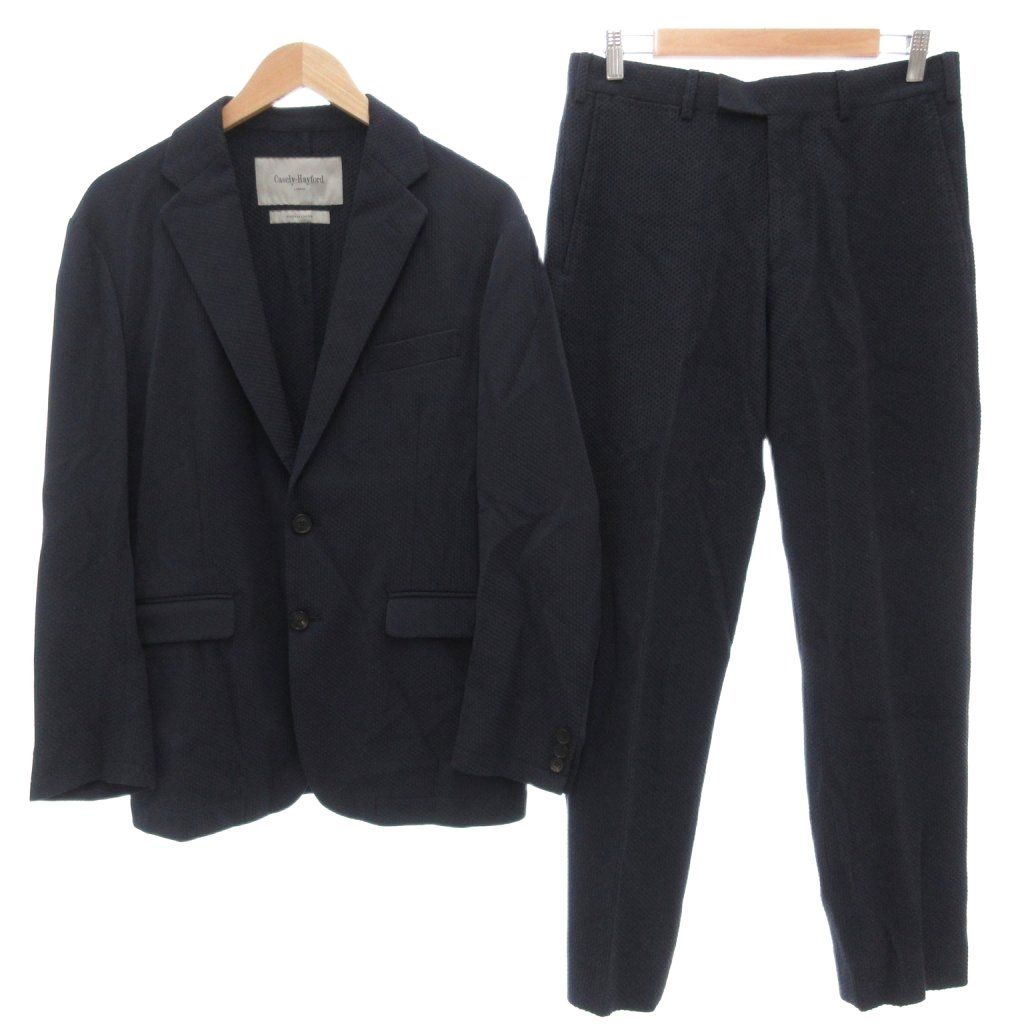 ケイスリーヘイフォード Casely-Hayford セットアップ スーツ テーラードジャケット パンツ 38 背抜き シングル 紺 ダークネイビー 春夏 AE GY30