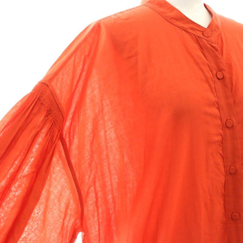 メゾンドソイル maison de soil ギャザー シャツワンピース ロング