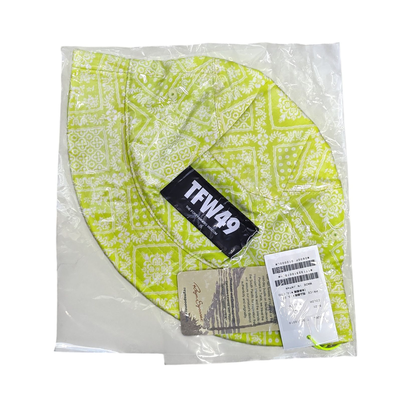 TFW 49 ティーエフダブリュー ゴルフ x REYN SPOONER 23 SS BANDANA BUCKET HAT バンダナ柄 ハット F ライトイエロー