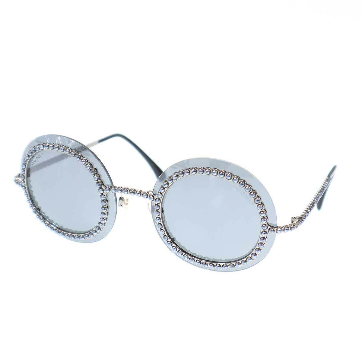 CHANEL シャネル ラウンドフレーム スタッズサングラス アイウェア 71140 L0844 ブラック