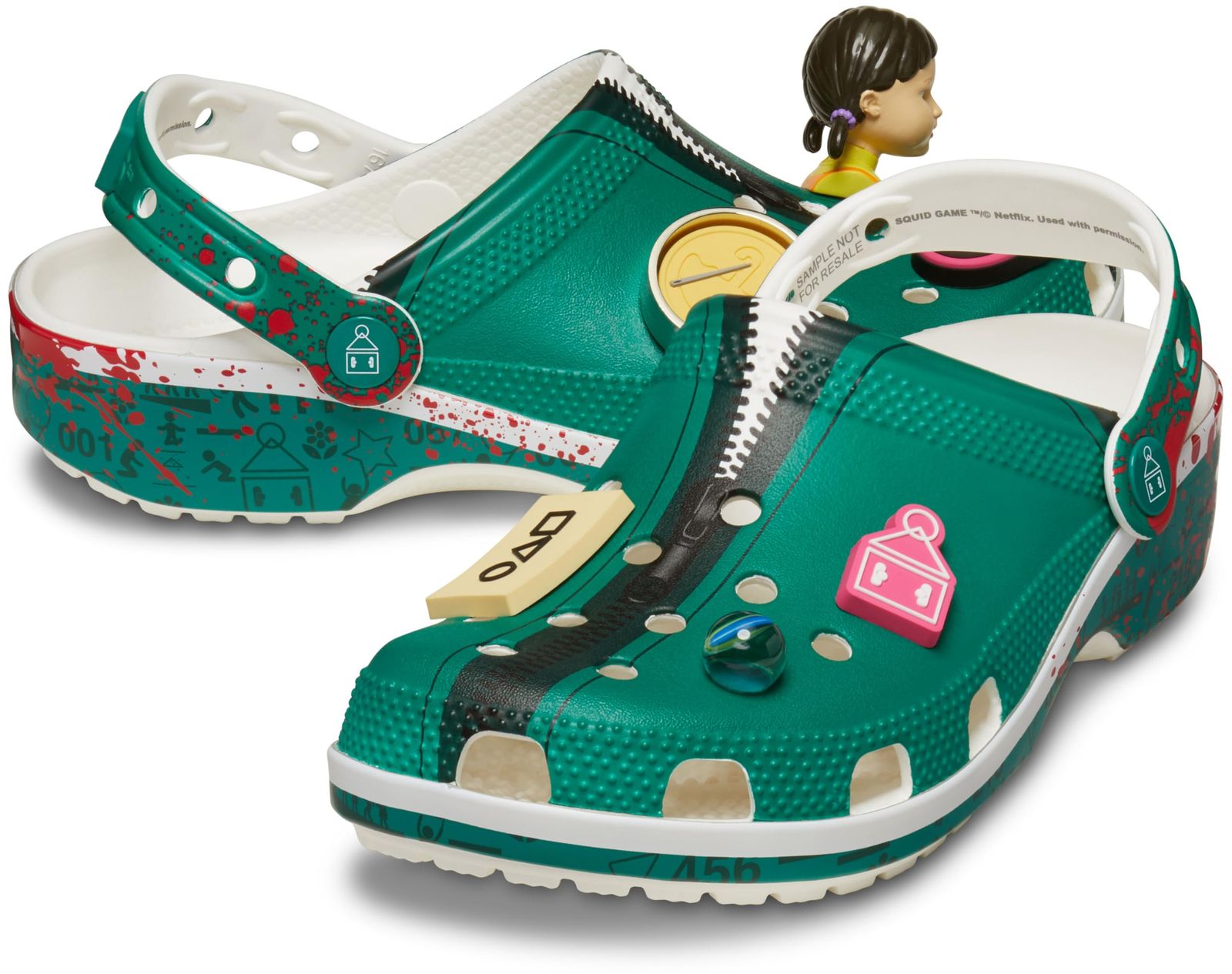 Crocs クロックス 男女兼用 大人用 イカゲーム クラシック クロッグ マルチ 10 Women 8 Men マルチ Free Size