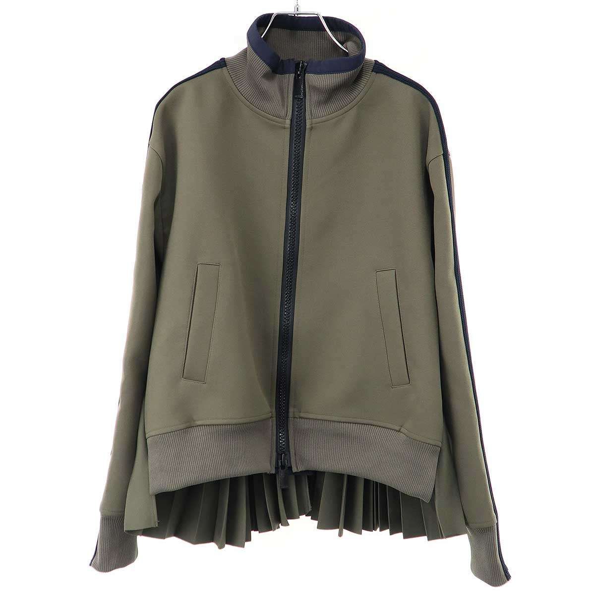 sacai サカイ 25SS Matelasse Twill Blouson プリーツトラックジャケット SCW-275 カーキ 3