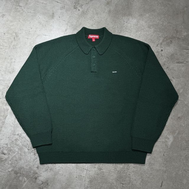 Supreme 24aw Small Box Logo Polo Sweater Green Lサイズ シュプリーム スモールボックスロゴ ポロセーター 心斎橋店