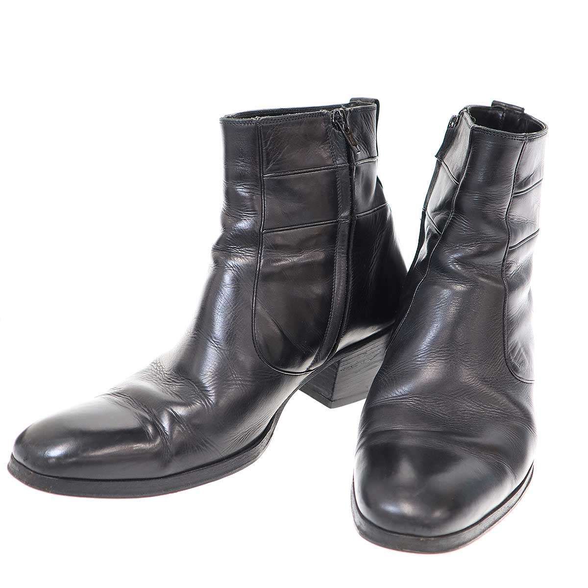 Dior HOMME ディオールオム 2007AW サイドジップレザーヒールブーツ