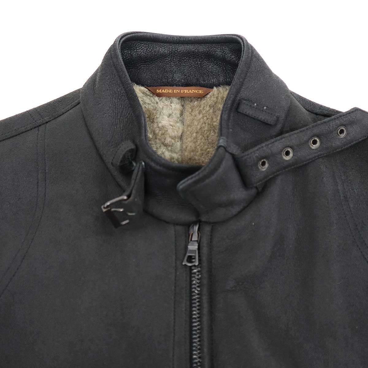 ムートンシングルレザーライダースジャケット