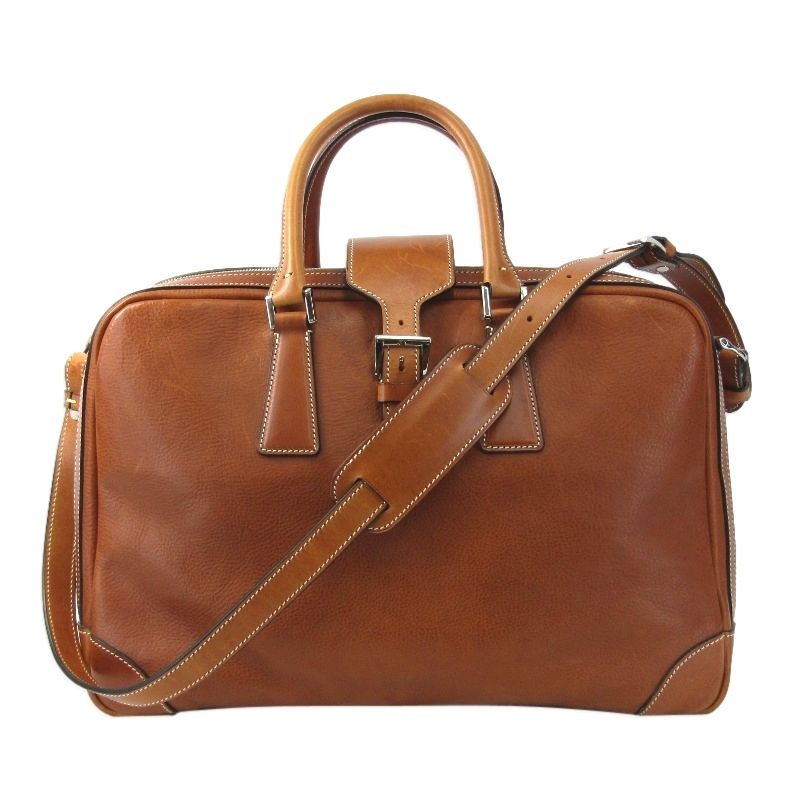 万双 マンソウ ブリーフケース シモーネBOX 2層式 天ファスナー 旧モデル ショルダーバッグ ブラウン 61004151