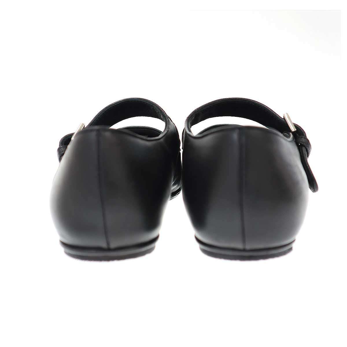  THE ROW ザ ロウ Ava レザーフラットシューズ ブラック 39 フラットシューズ バレエシューズ パンプス