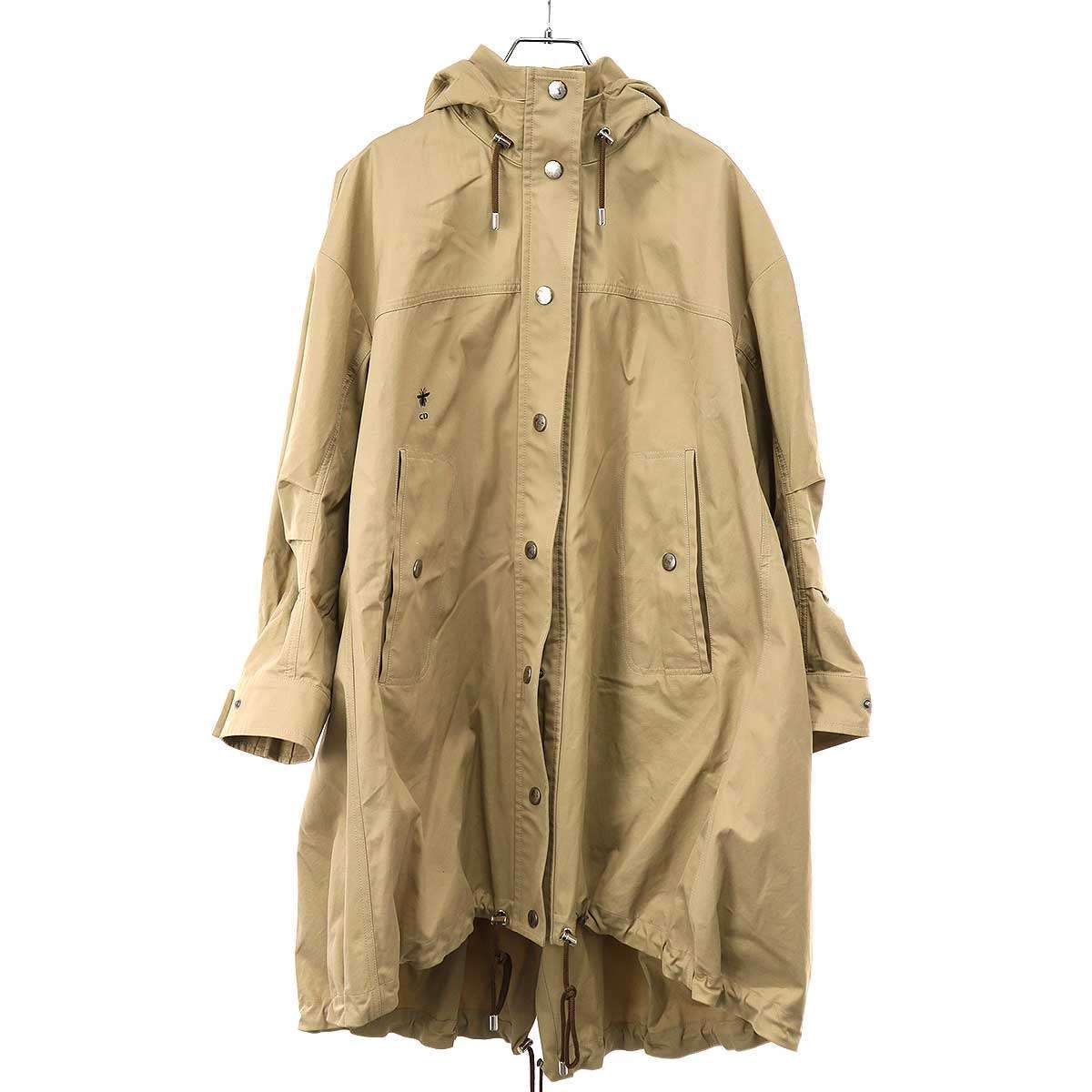 Christian Dior クリスチャンディオール BEE コットンフーデッドモッズコート 847M87A3332 ベージュ XS