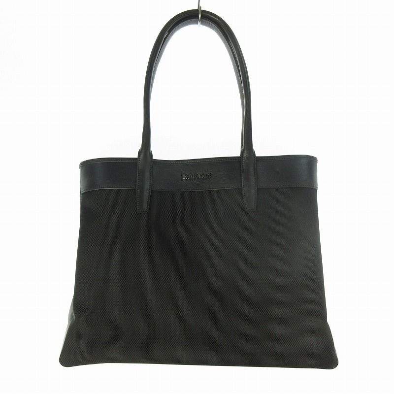 ポールスチュアート PAUL STUART トートバッグ ビジネスバッグ 肩がけ キャンバス レザー 黒 ブラック 鞄 40cm×31cm×15cm