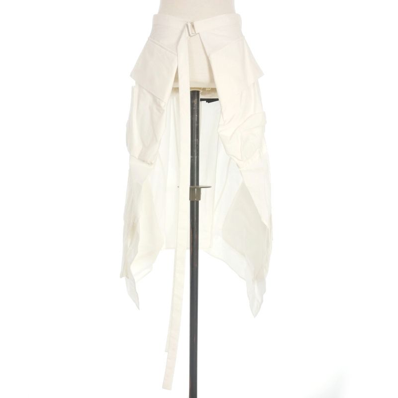 アンドゥムルメステール ANN 24 SS NEVE FLUID CARGO APRON SKIRT カーゴエプロンスカート M ホワイト 白 2401 ACC 25 FA 416 002 正規