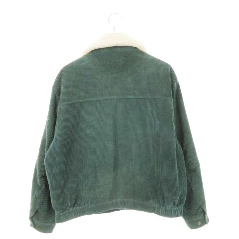 ベンデイビス ホワイトラベル BEN DAVIS WHITE LABEL ジャケット ブルゾン コーデュロイ 中綿 襟ボア ワッペン S 緑 グリーン AH14 GY01