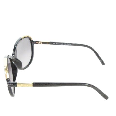 クロエ CHLOE サングラス アイウェア オーバル ビッグフレーム セルフレーム ワンポイント 60 17 135 黒 ブラック CE 640 SA AH 9 GY 11