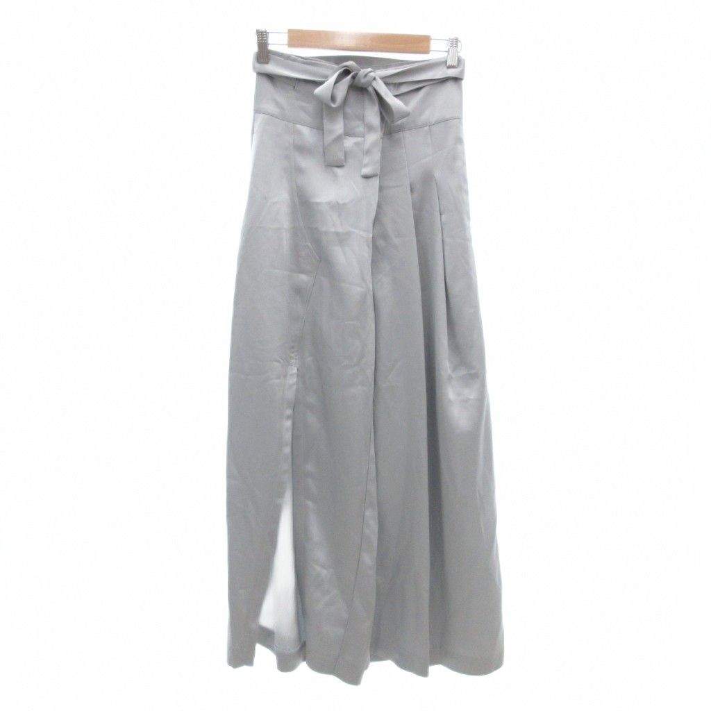 ラインヴァンド LEINWANDE タックワイドサテンパンツ スラックス F ワイド ラップ グレー AE GY30