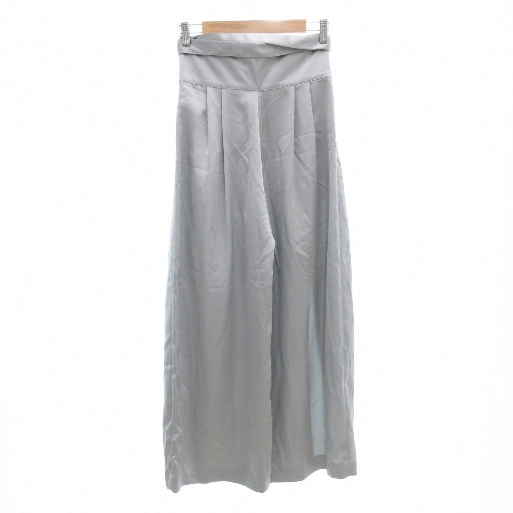 ラインヴァンド LEINWANDE タックワイドサテンパンツ スラックス F ワイド ラップ グレー AE GY30