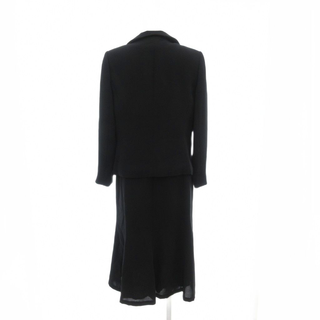 ハナエモリ HANAE MORI セットアップ ブラックフォーマル ジャケット 40 ワンピース 42 総裏地 シングル ロング丈 黒 ブラック AE GY30