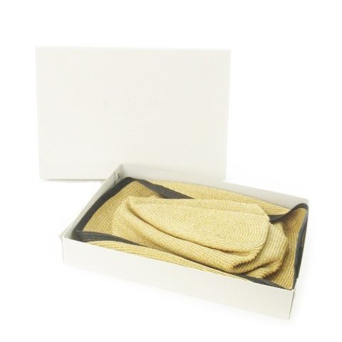 マチューハ mature ha. BOXED HAT ペーパーハット 麦わら帽子 ライン 9 ベージュ H1586PHT912 AO10 GY30