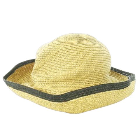 マチューハ mature ha. BOXED HAT ペーパーハット 麦わら帽子 ライン 9 ベージュ AO 10 GY 30