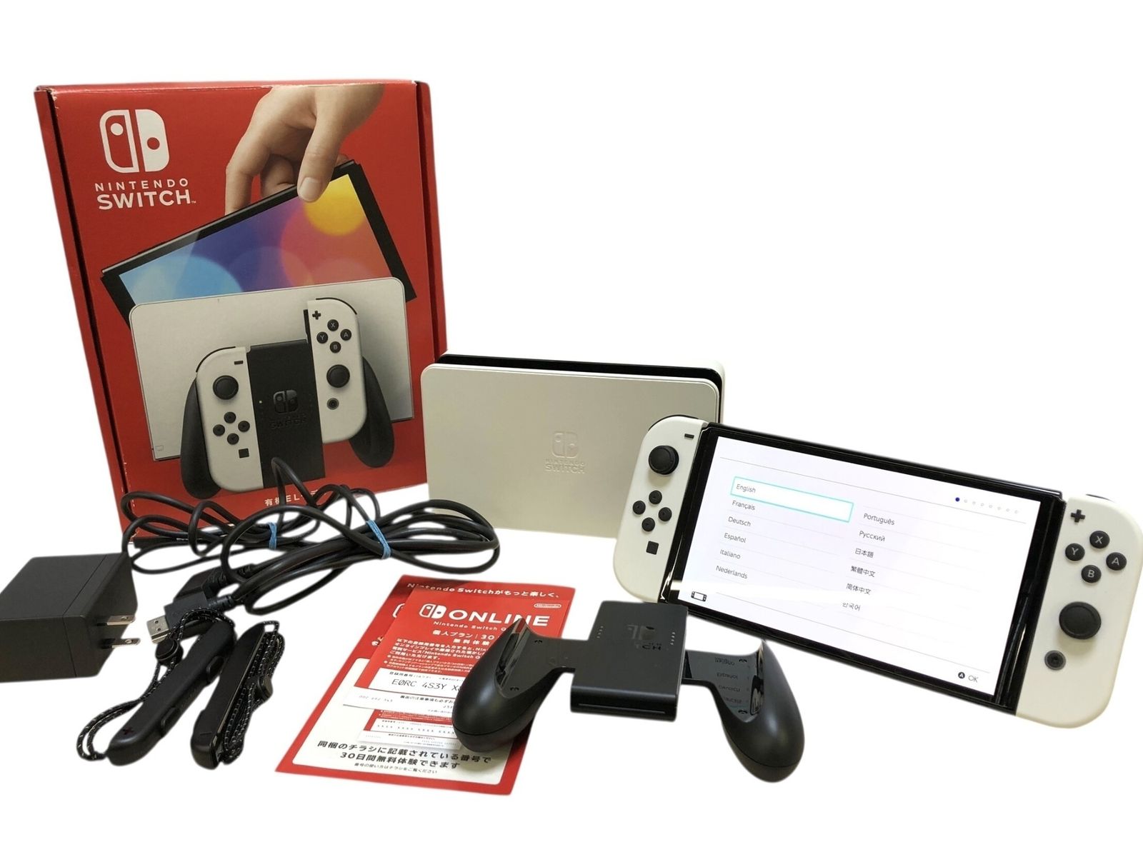 Nintendo Switch 有機ELモデル ホワイト 本体セット ドック Joy-Con 電源ケーブル HDMI付属 動作 済み スイッチ