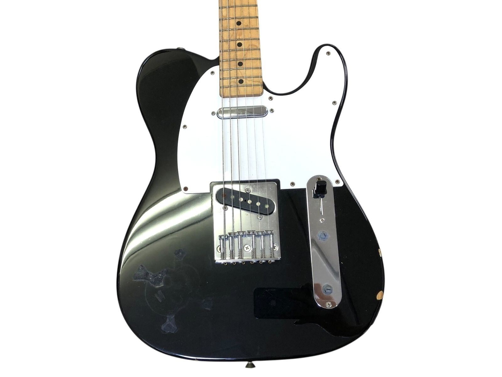 Fender Telecaster テレキャスター エレキギター ブラック シール跡 削れあり アンプケーブル付属 フェンダー