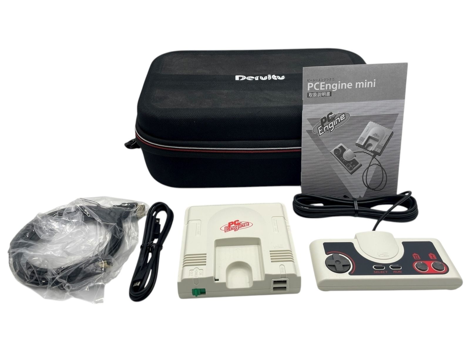 PCエンジンミニ 本体 コントローラー HDMIケーブル USBケーブル 取扱説明書 収納バッグ 動作 済み