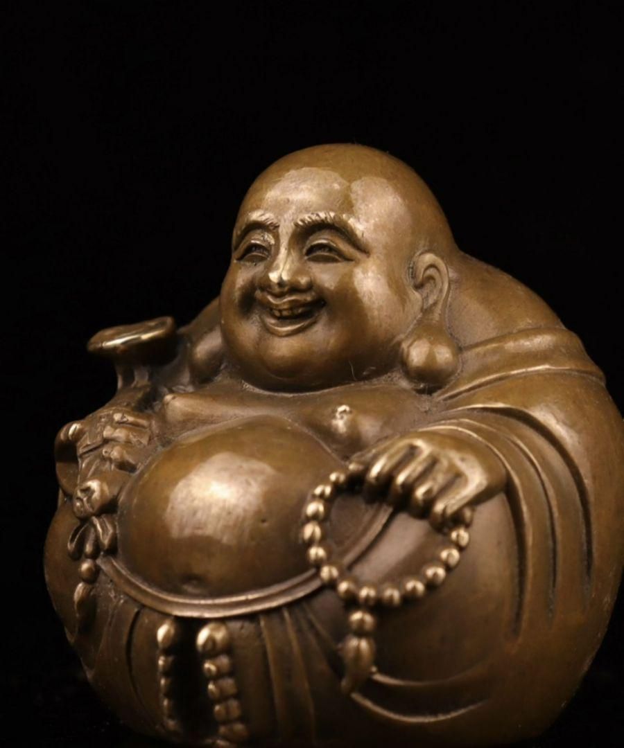弥勒仏 置物 銅製 工芸品 美術品 置物 - メルカリ