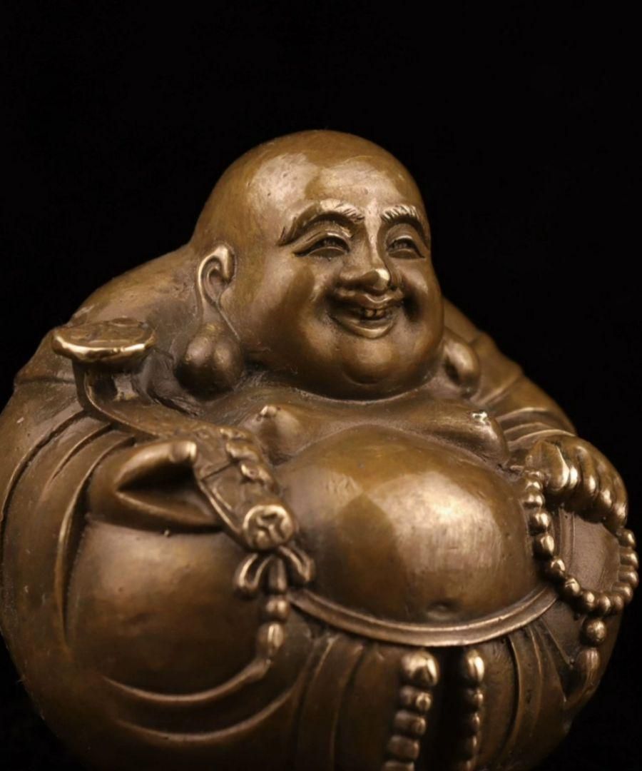 弥勒仏 置物 銅製 工芸品 美術品 置物 - メルカリ