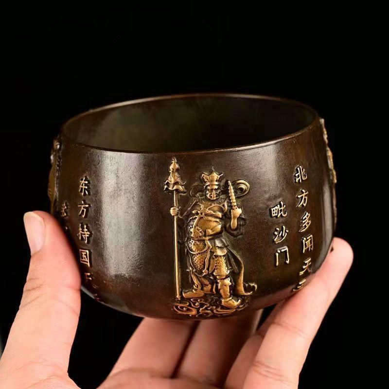 大清乾隆 四天王 銅壺 銅鉢 奉納 法器 工芸品 美術品 置物 - メルカリ