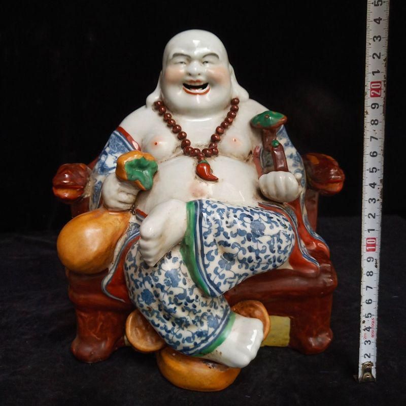 中国美術 加彩如意 笑仏 弥勒仏 装飾品 現代工芸品美術品 置物 - メルカリ