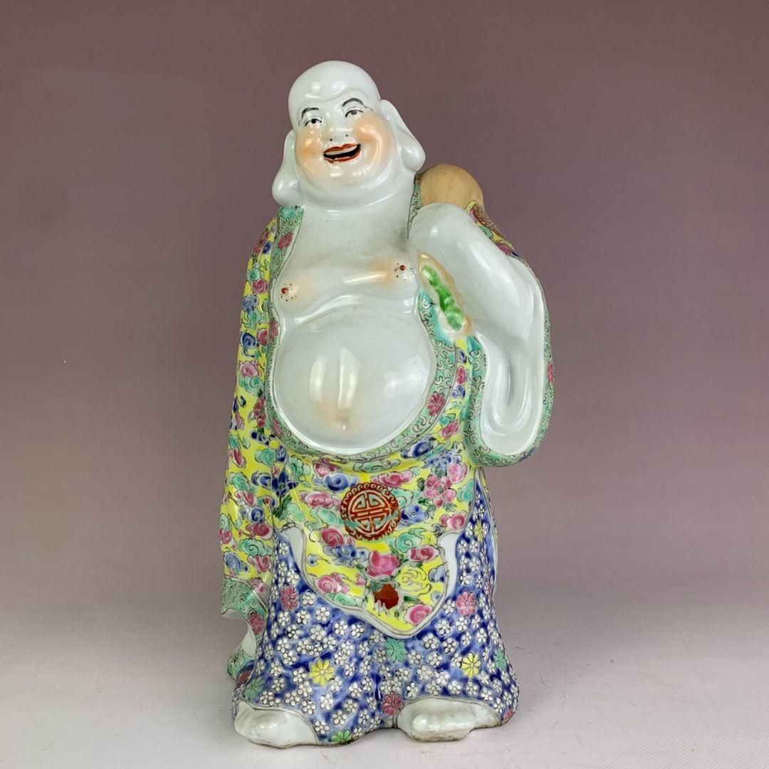 布袋さん彫像 陶磁器 装飾品 現代 置物