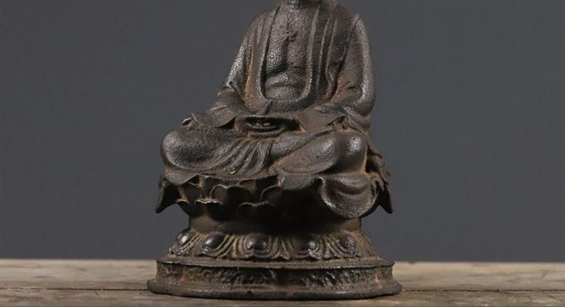 鉄器 鉄仏 蓮華座釈迦像 工芸品 美術品 置物 - メルカリ