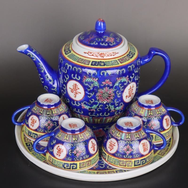 中国 景徳鎮「萬壽無疆」蓋付き スープ鉢　シュガーポット　大鉢 茶釜 中国 景徳鎮「萬壽無疆」蓋付き スープ鉢 シュガーポット 大鉢 茶釜