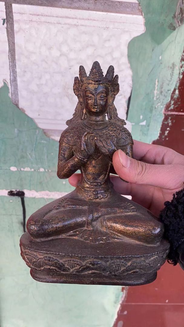 白度母結法印像 装飾品 置物