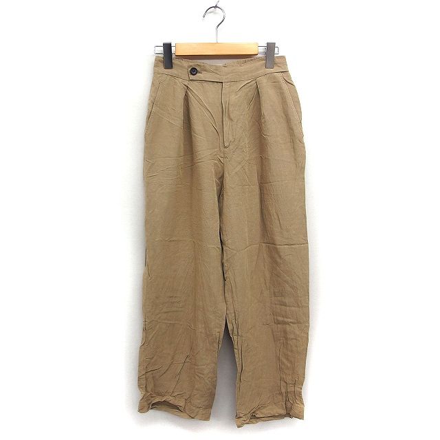 スピック&スパン Spick&Span リネンブレンド タック ワイドパンツ 無地