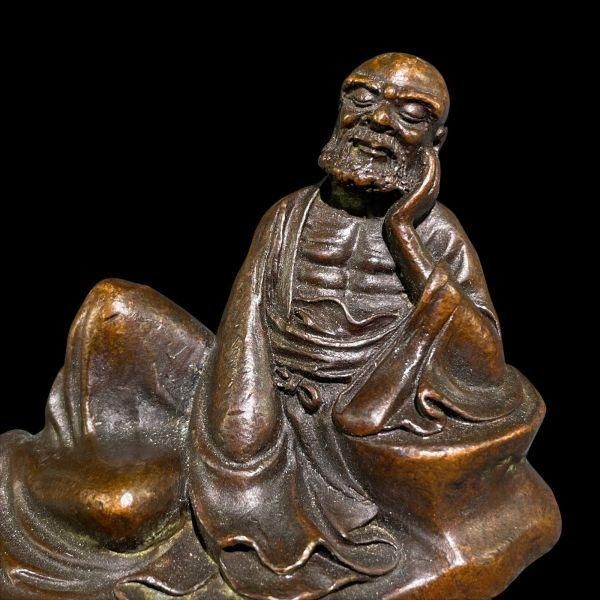 銅 細工 達磨静思文鎮圧紙 茶寵 茶台仏像 置物 - メルカリ